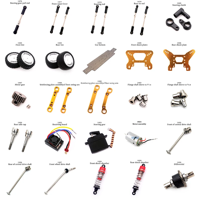 

WLtoys 104001 1/10 RC Car Spare Parts Swing Arm C Seat Differential Vehicle Bottom Motor Reduction Gear Shock Absorbers Tire