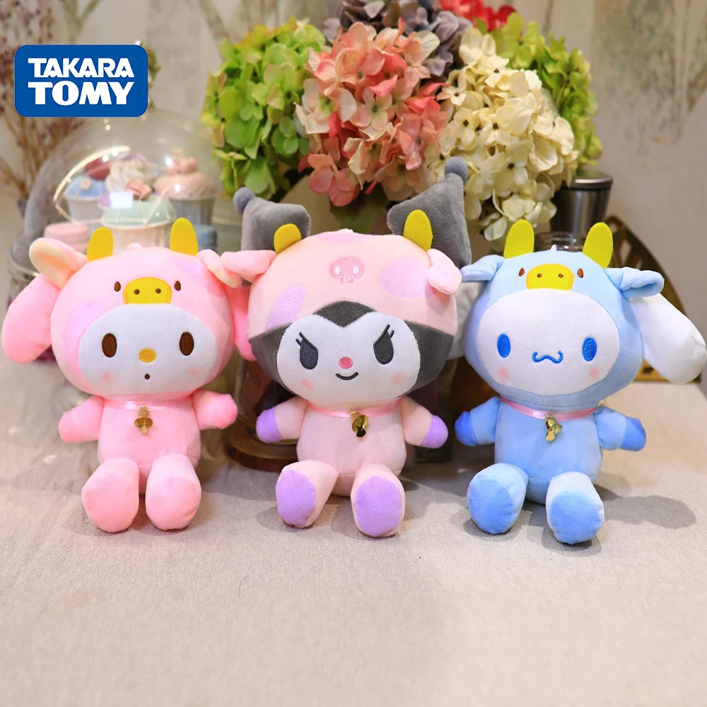 

Sanrio Plush Toys Cute Stuffed Cinnamoroll Kawaii Kuromi Mymelody Plush Small Pendant Soft Cartoon Gifts Dolls for Kids Children
