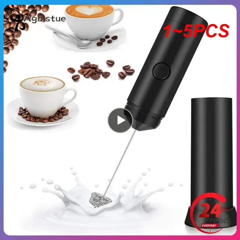 

1~5PCS Electric Milk Frother Multifunction Powerful Double Spring Eggbeater Household Milk Mixer Coffee Latte Cappuccino Kitchen