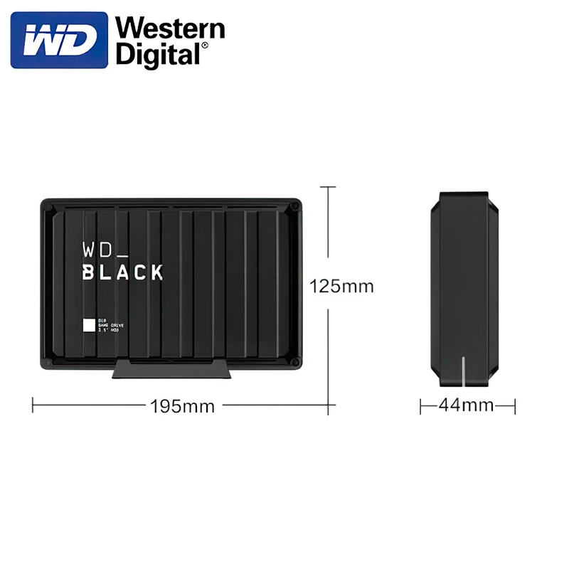 Портативный внешний жесткий диск Western Digital WD_BLACK 8 ТБ 12 D10 игровой HDD совместимый с
