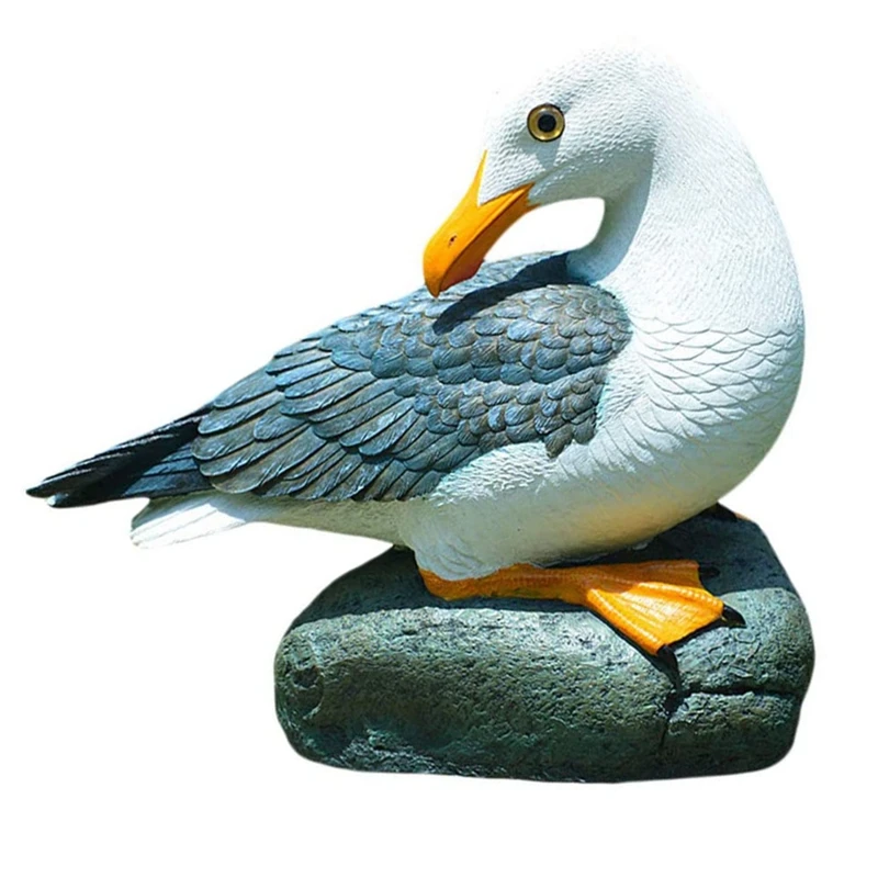 

Simulation Seagull Crafts Mediterranean Style Decoration Resin Ornaments Landscape Sculpture Sketch Bird