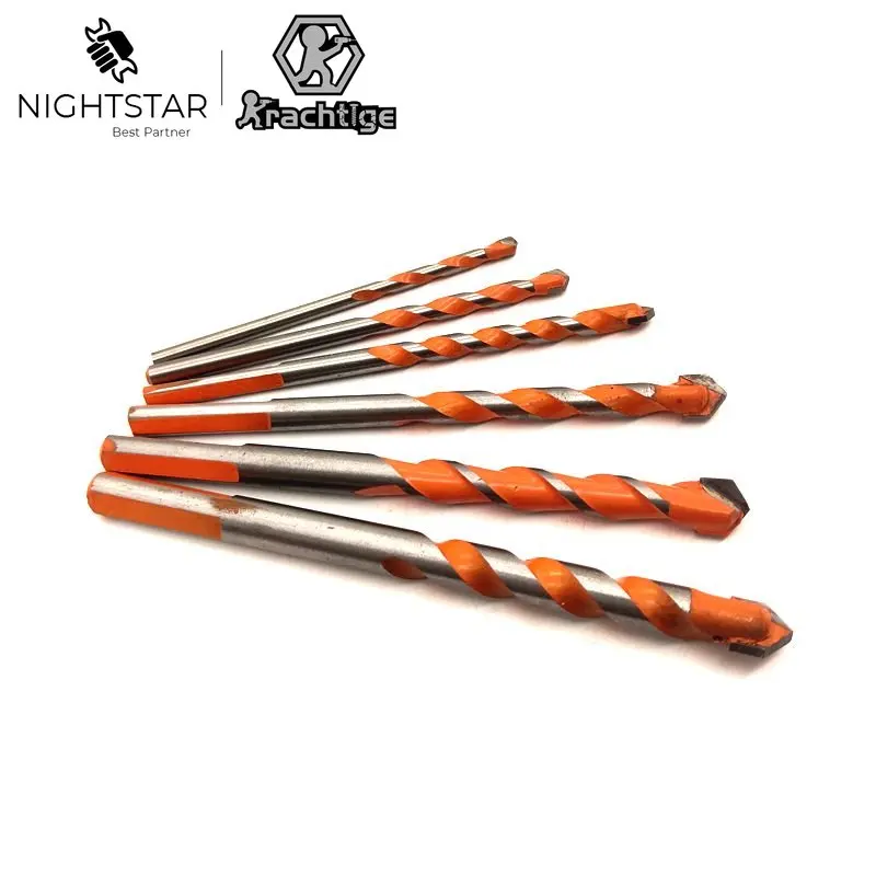 6Pcs Multi-Material Triangle Drill Bit Set for Tile Concrete Brick Glass Plastic Wood Stone 4-12mm