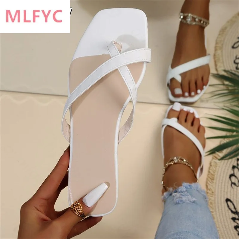

Women's slippers 2022 spring new large size women's shoes square toe flat sandals women 42 sandels for women summer