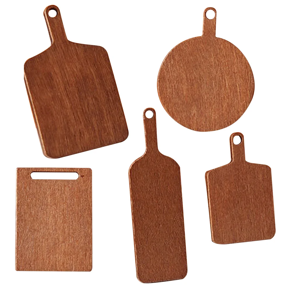 

10 Pcs Wood Food Toys Mini Chopping Board House Accessories Household Products Simulated Wooden Miniature Cutting Micro Scene