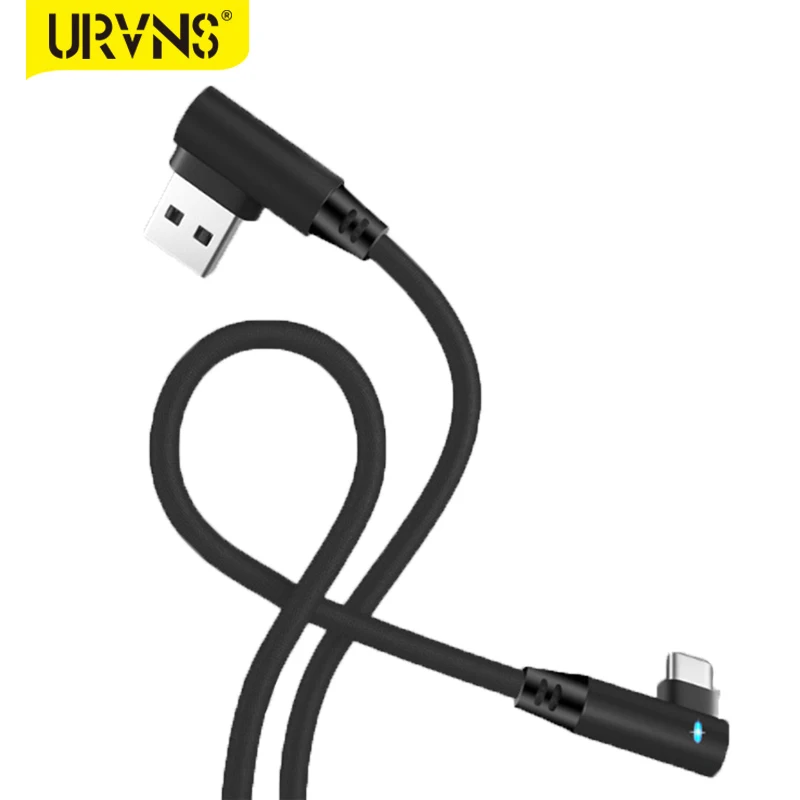 URVNS 90 градусов Type C/Micro USB кабель дизайн игры прямоугольный L-образной формы локоть