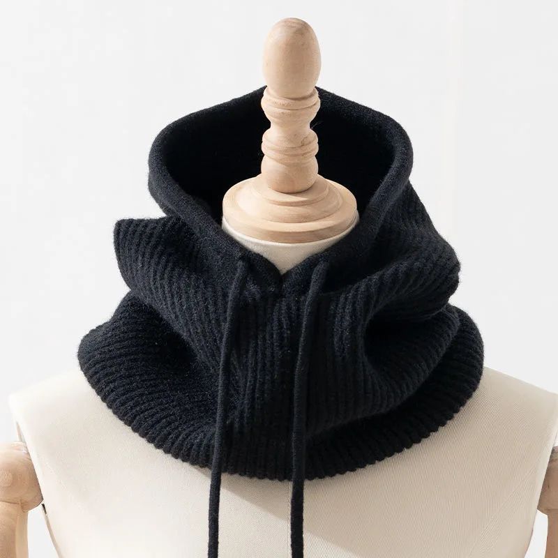 

Fanceey Knit Scarf Hood Hat Women Cashmere Beanies Warm Winter Hat Unisex Balaclava Bib Skiing Outdoor Wool Knitted Bonnet