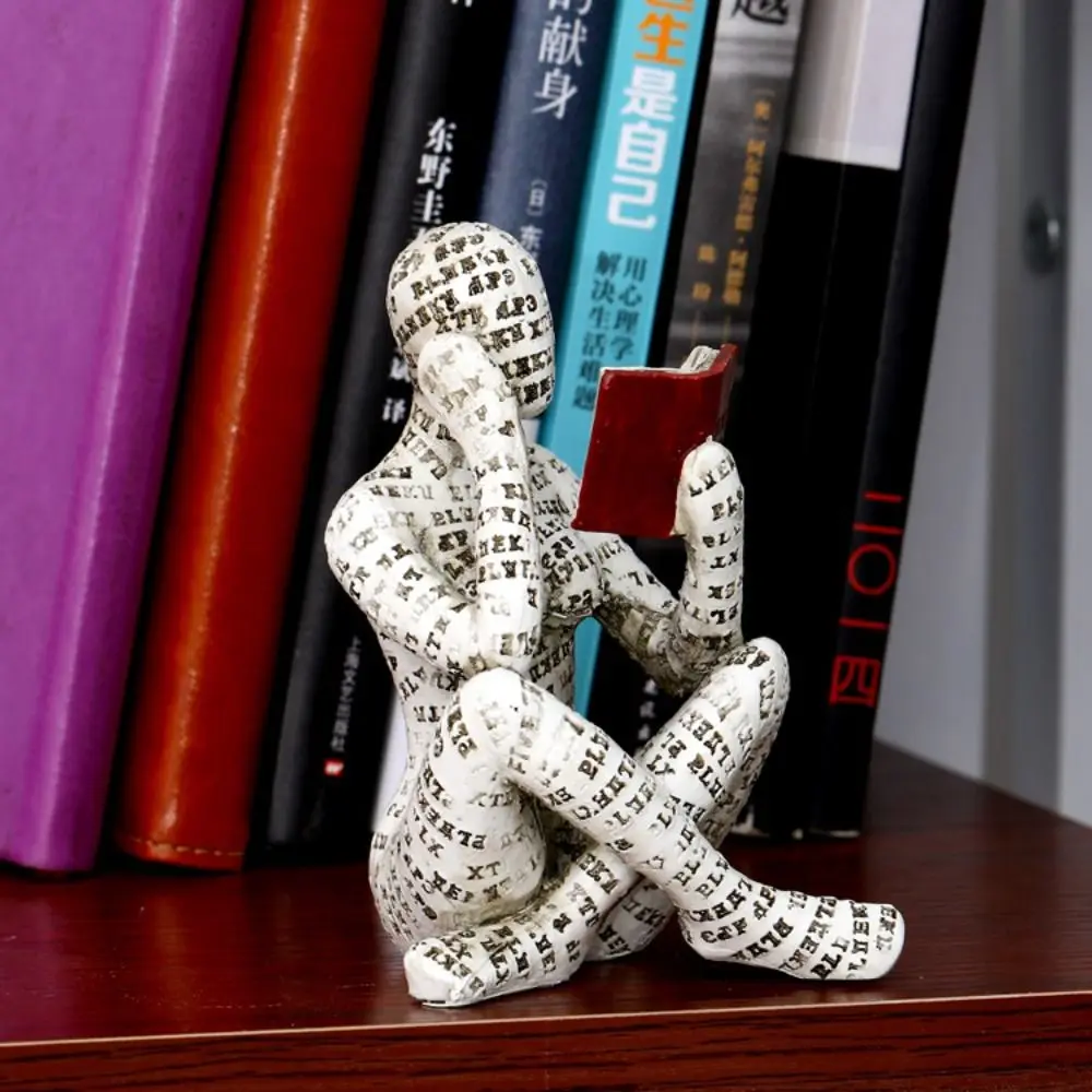 

Crafts Bedroom Pulp Molding Handicraft Mummy Statues Reading Woman Figurine Bookshelf Ornaments Humanoid Sculptures