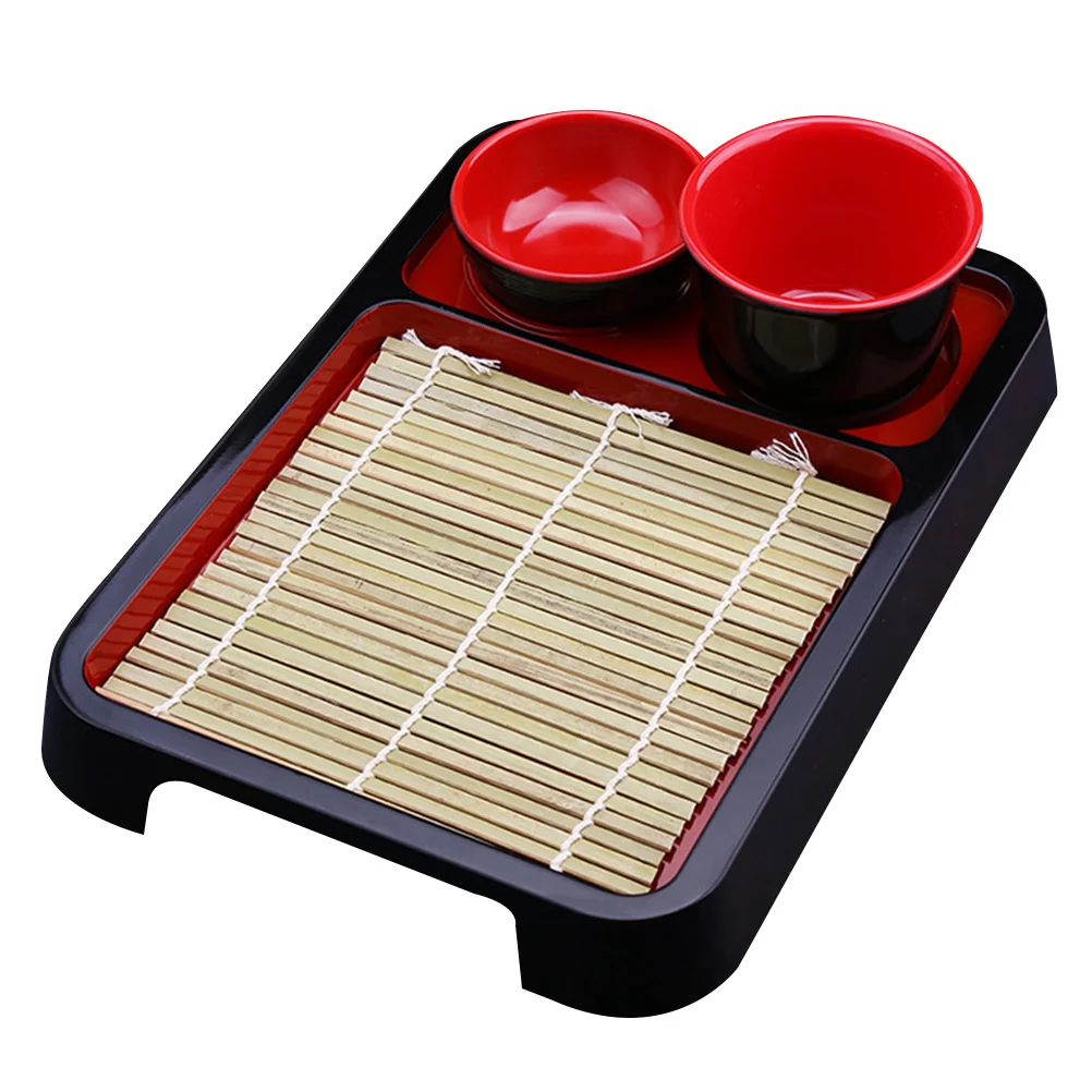 

Soba Plate Dishnoodles Mat Noodletray Cold Sushi Japaneseserving Platter Dipping Plates Snack Cup Drain Board Trays Tableware