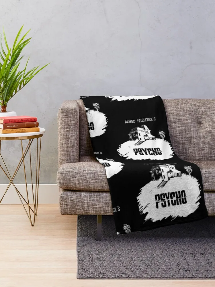 Психо Альфреда Хичкокака от Бурро! (черная футболка) Одеяла и пледы Фланель для