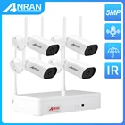 ANRAN Комплект камер видеонаблюдения 5MP Беспроводной комплект видеорегистратора 1920P Wifi аудио CCTV камеры системы Наружная беспроводная система камер
