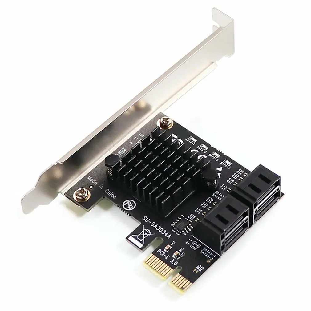 

Расширительная карта для жесткого диска, 4-портовая плата-адаптер PCIE на SATA3.0, карта расширения для настольного жесткого диска, интерфейс SATA6GB