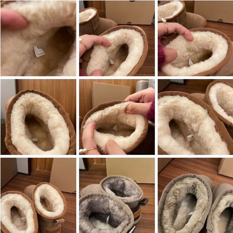 Women Classic Ultra Mini boots Winter Snow Boot New Suede Fur Chelsea Ankle Boots Flats Platform Ladies Shoes Botas