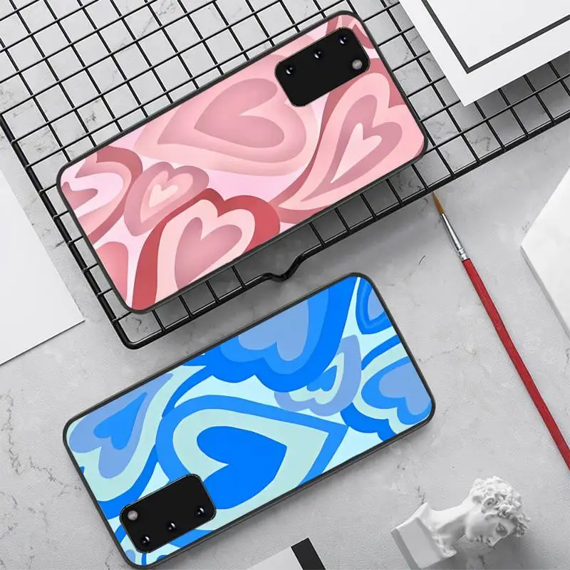 

Cute Matte Love Heart Pattern Phone Case for Samsung S20 lite S21 S10 S9 plus for Redmi Note8 9pro for Huawei Y6 cover