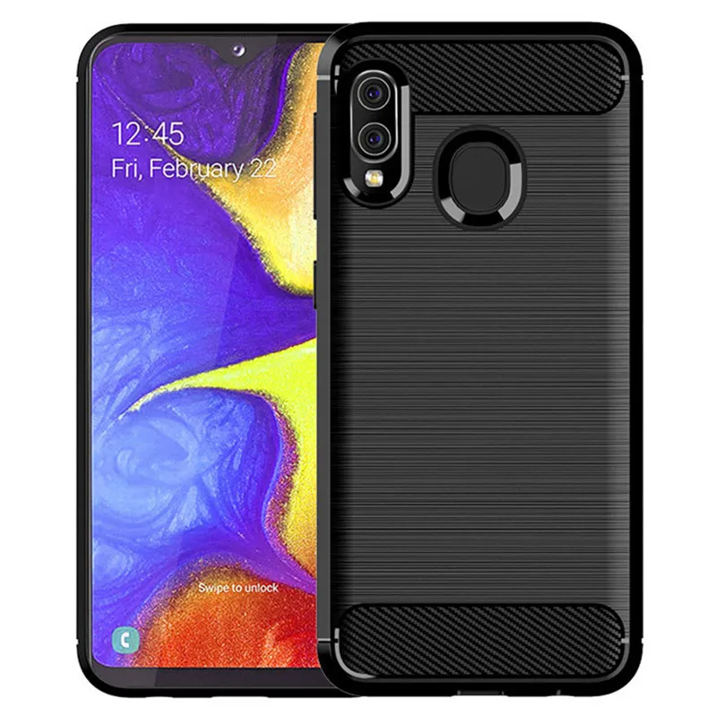 

Brushed Texture Silicone Case for Samsung A10E Galaxy A10e Shockproof Carbon Fiber Case for Galaxy a10e Soft Phone Cover