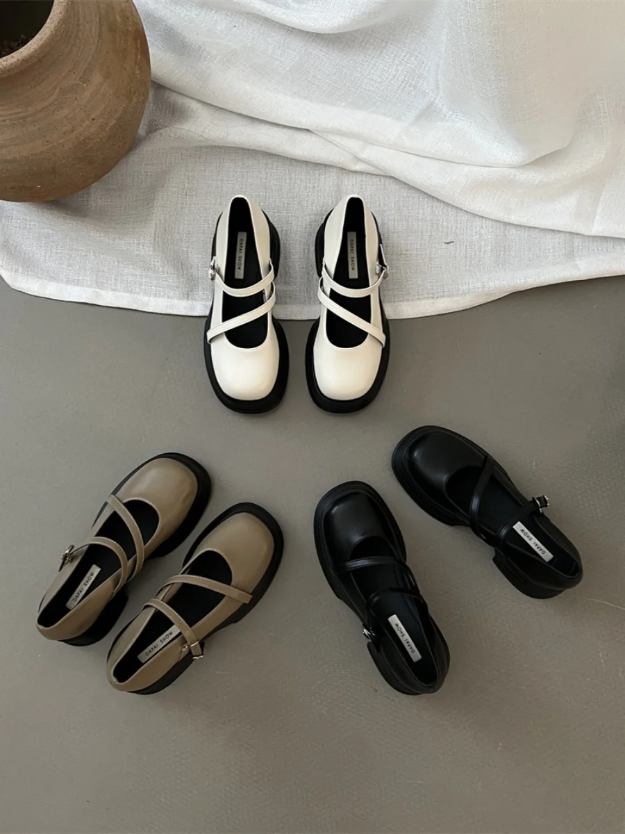 

Женские туфли на платформе универсальные оксфорды в британском стиле Женская Осенняя обувь с круглым носком Элегантные Сабо новая кожаная обувь в стиле преппи