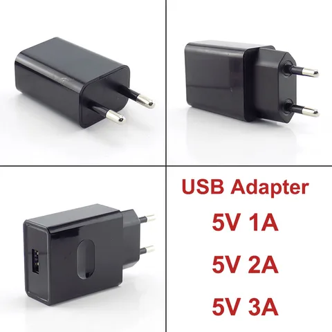 Универсальный USB-адаптер питания 5 В, 1 А, 2 А, 3 А, зарядное устройство для мобильного телефона, электрическая розетка, вилка европейского стандарта, адаптер для дорожного зарядного устройства J17