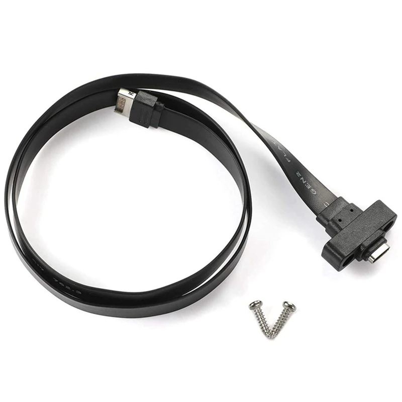 

1Piece 50Cm Black USB 3.1 Front Panel Type E To Type C Extension Cable Gen 2 (10 Gbit/S) Internal Adapter Cable With 2 Screws