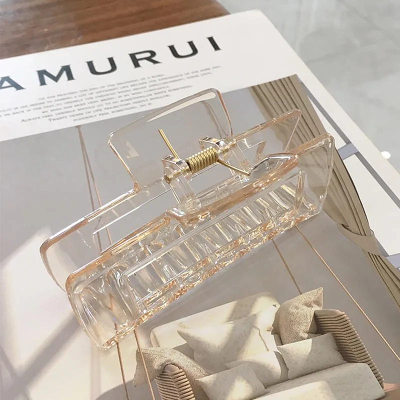 

2022 поликарбонат (ПК), корейская мода, большой квадратный коготь для волос, темпераментная головка для девушек, аксессуары для волос