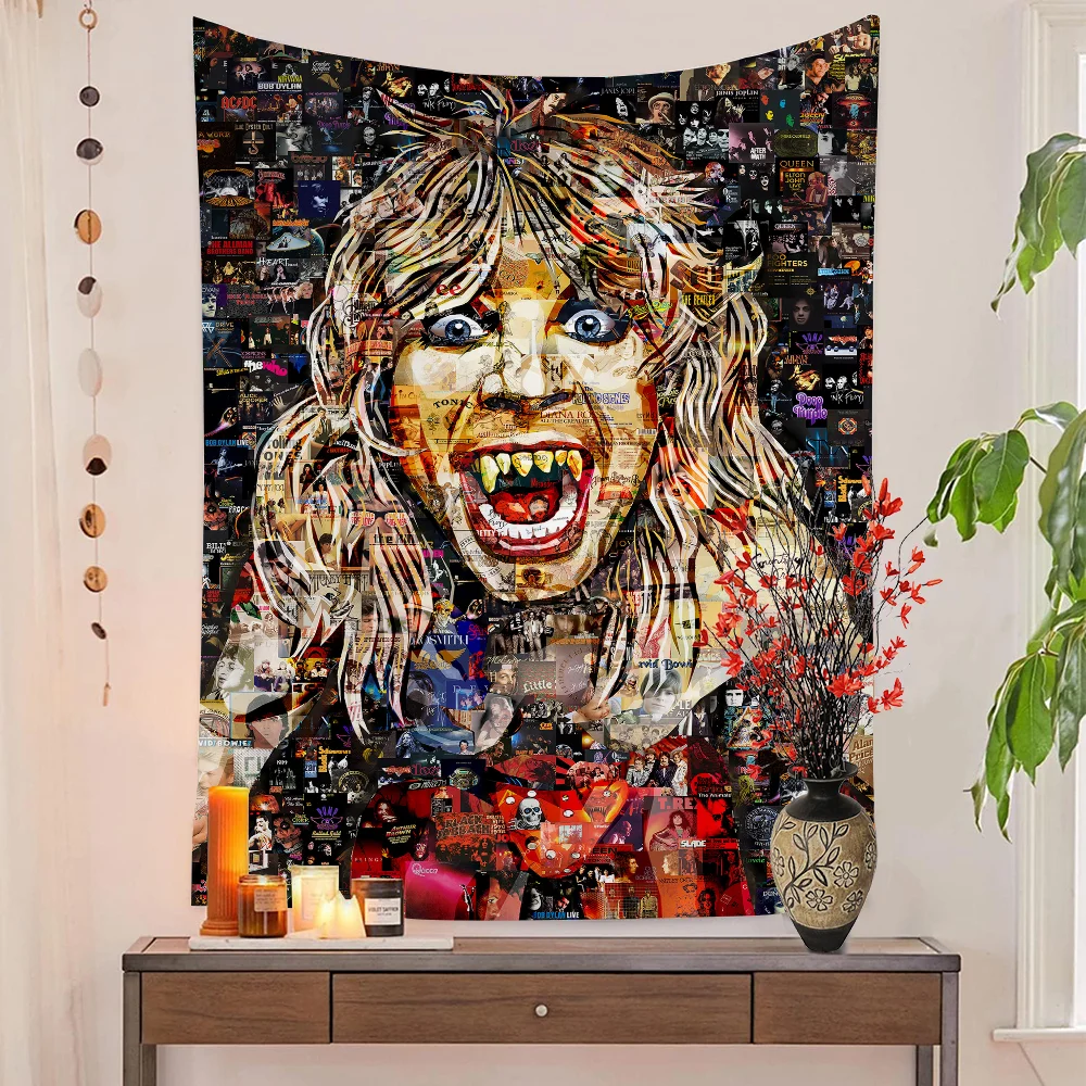 Ozzy Osbourne Band Cartoon Tapestry Home Decoration Hippie Bohemian Divination Decor