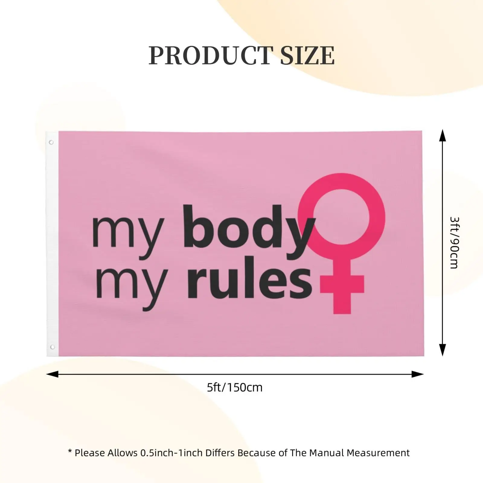 Флаг My Body Rules Flagnshow из 100% полиэстера