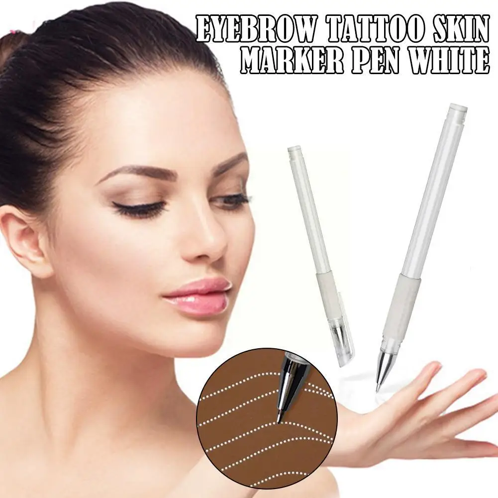 

1pcs White Eyebrow Marker Pen Eyebrow Design Microblading Tattoo Surgical Skin Marker Pen for Permanent Makeup Tattoo Suppl L1F0