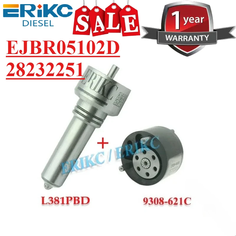 Фото Комплект для капитального ремонта дизельных форсунок ERIKC EJBR05102D 28232251: сопло 7135-646, клапан L381PBD 9308-621C для RENAULT №1