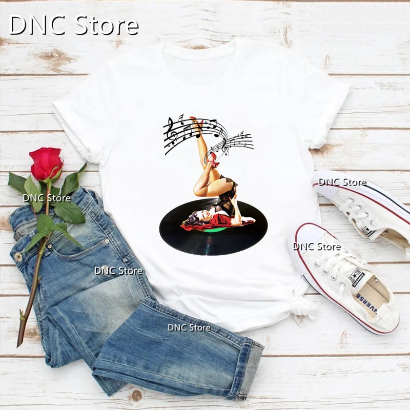 

New Arrival2023 women tshirt Rockabilly Goddess Graphic Print t-shirt femme Summer Harajuku Women's Top Fashion Retro tshirt