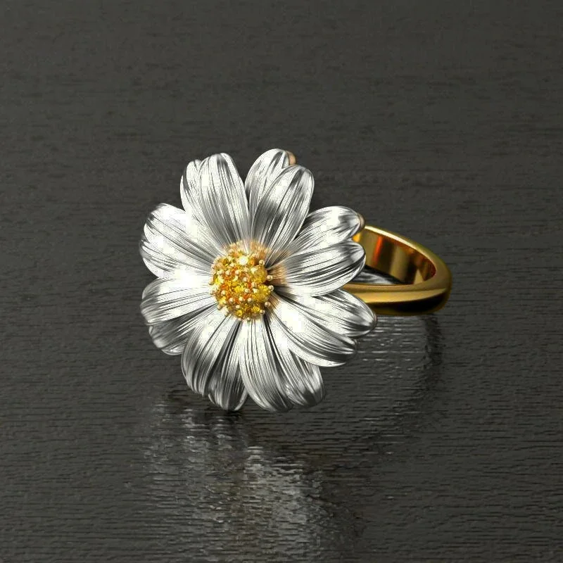 

Необычное двухцветное Женское Обручальное кольцо, Стильное женское кольцо, модные ювелирные изделия, Прямая поставка