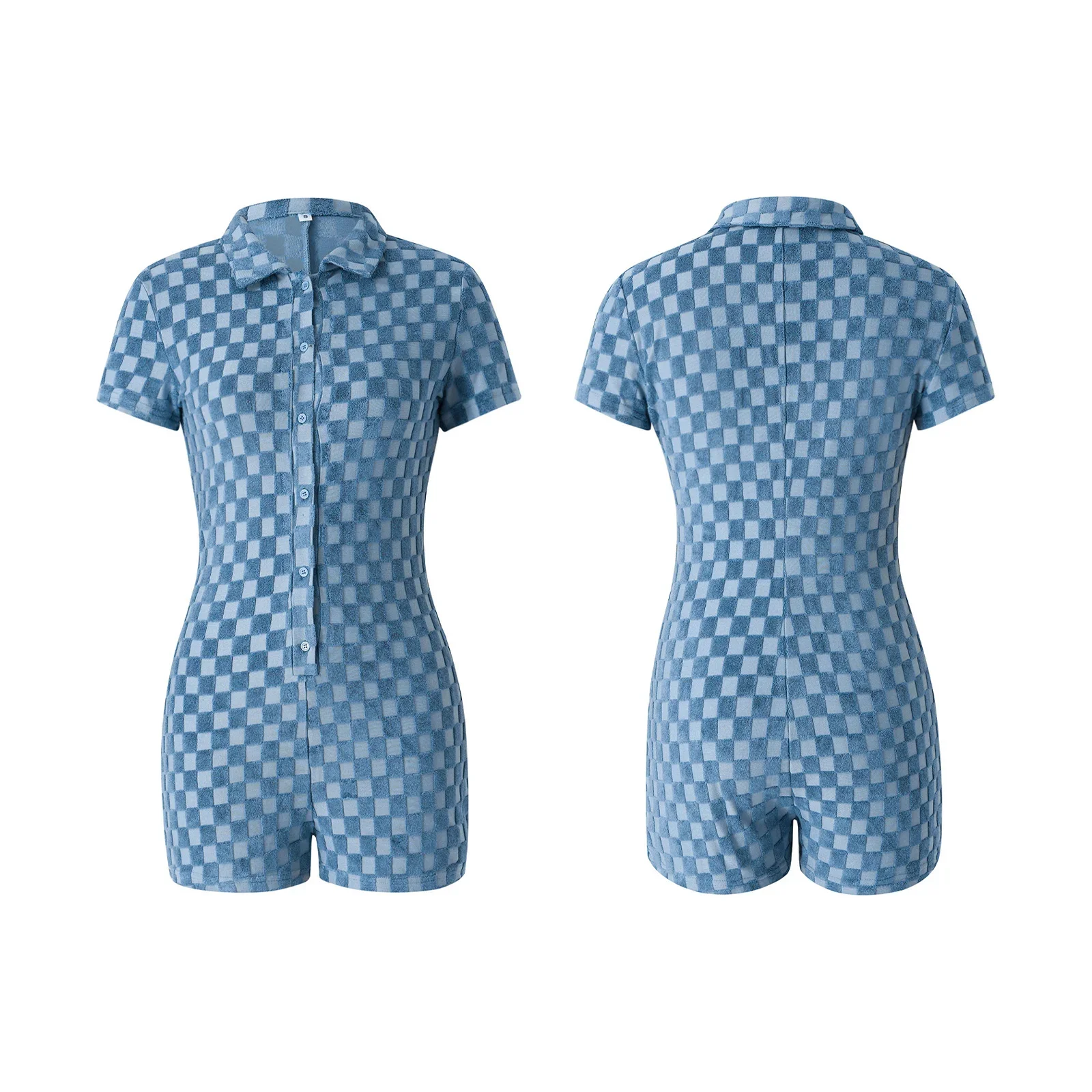 Combhasaki женский летний Y2K винтажный комбинезон на пуговицах с короткими рукавами и