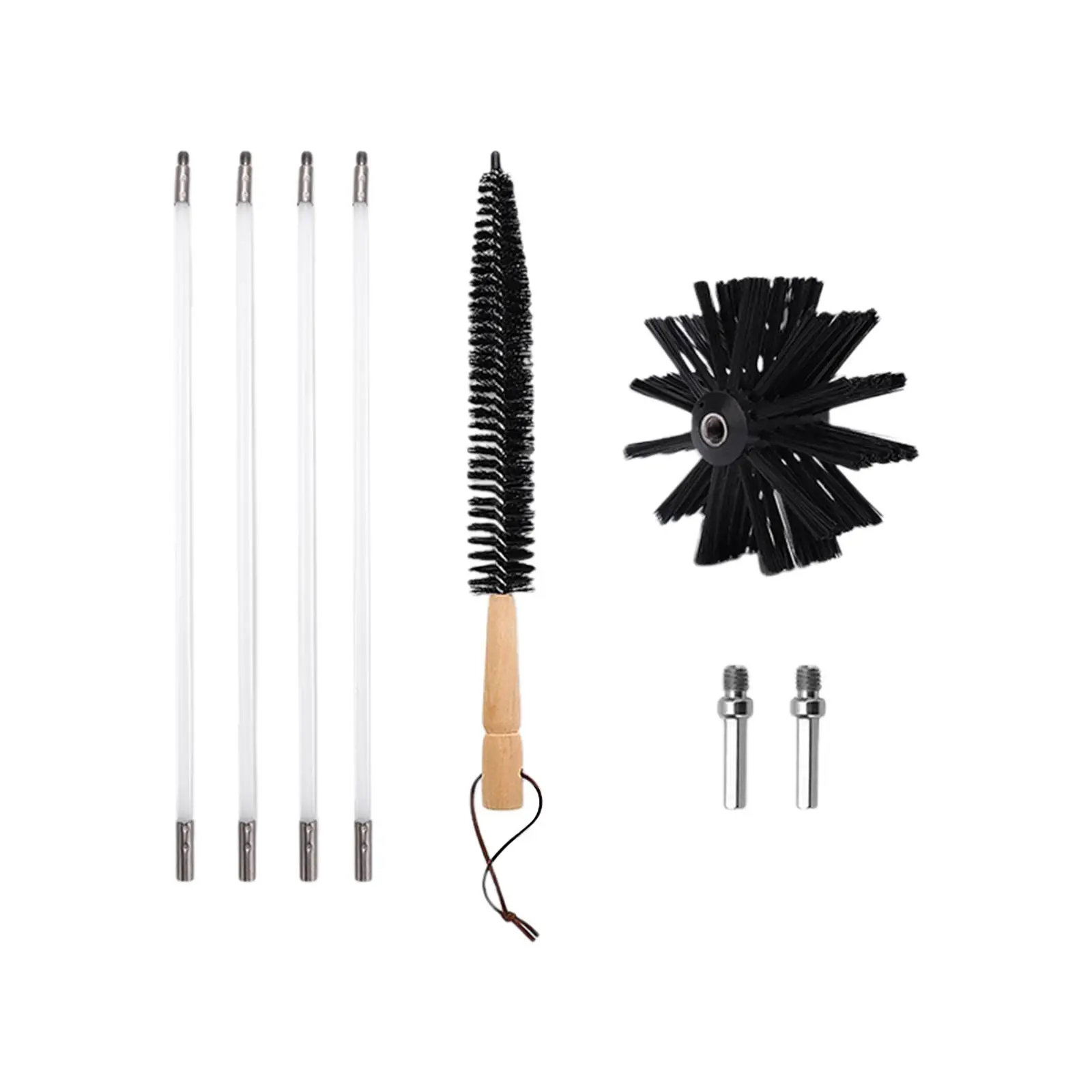 

Dryer Duct Cleaning Tool Kit Flexible 4 Rods Synthetic Brush 4inch Diameter ,Simple to Assemble and Disassemble Bendable Rods