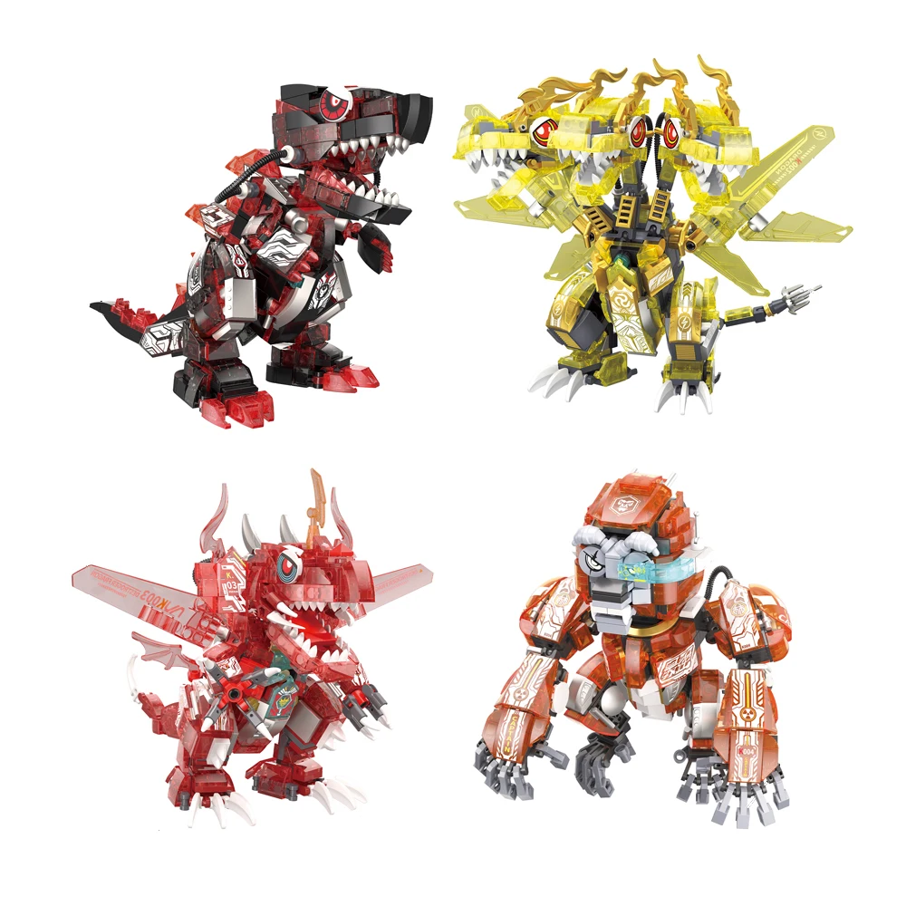 Мини-конструктор Idea монстров красный архид три головы демон дракон Горилла