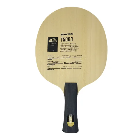 Ракетка для настольного тенниса Sanwei T5000 5 + 2, мягкая карбоновая ракетка для пинг-понга