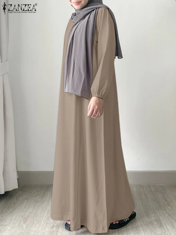 Женский Длинный Сарафан ZANZEA мусульманские турецкие Abaya Hijab осеннее платье макси