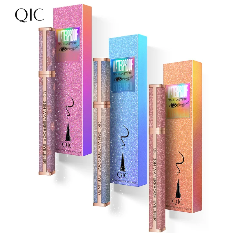 

QIC 3Pcs/lot Starry Sky Eyeliner Pen Smudge-proof Eye Liner Pencil Make Up Cool Black Liquid Makeup Cosmetics Waterproof Liners