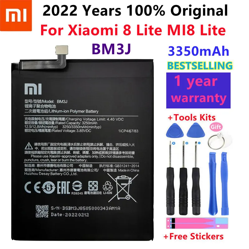 

Xiao Mi Original Phone Battery BM3J For Xiaomi 8 Lite MI8 Lite High Capacity Polymer Replacement Battery 3350mAh With Free Tools