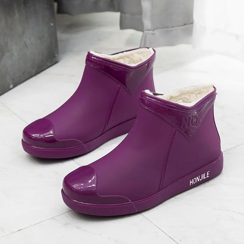 Брендовые женские дождевые ботинки водонепроницаемые ботильоны Нескользящие