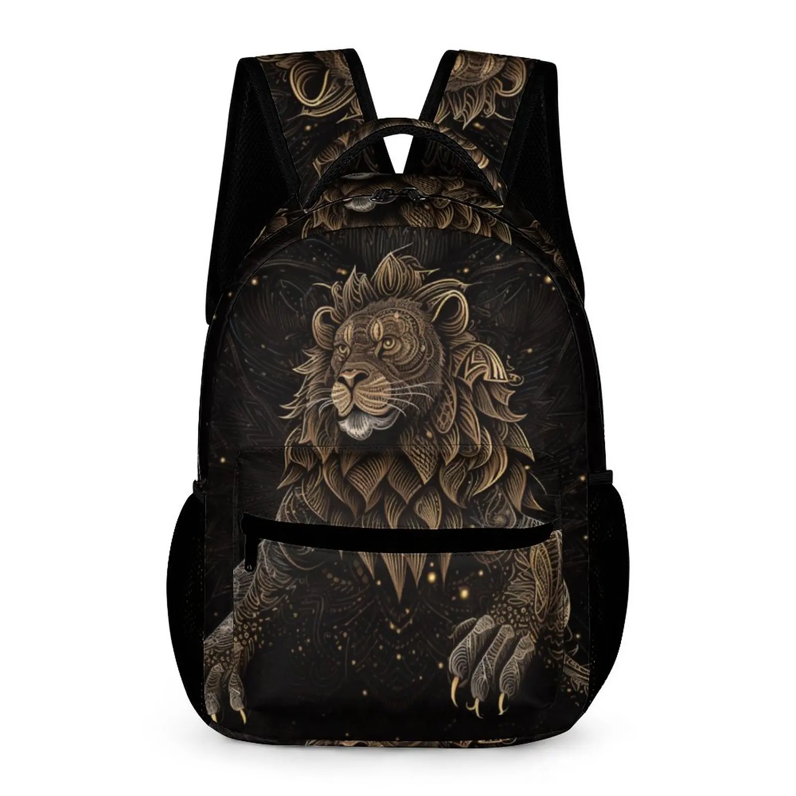 

Lion Backpack Intricate Lines Art Illustration Casual Backpacks Male Outdoor Breathable High School Bags High Quality Rucksack