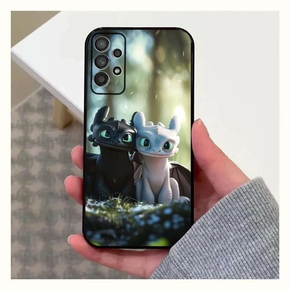 Фото Милый чехол для телефона T-Toothless-S H-HTTYD для Samsung Galaxy A20, A21s, A22, A31, A32, A52, A53, A72, 73, A80, A91 Мягкий черный чехол №5