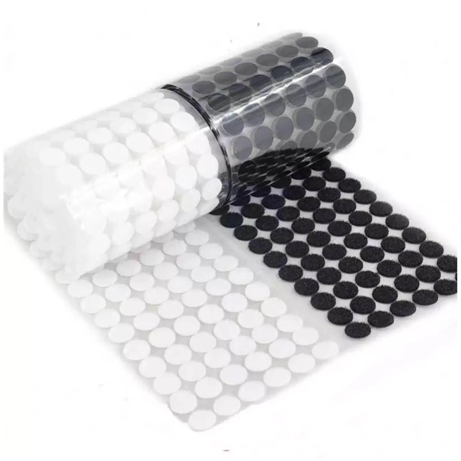 

10-30mm White Black Round Coins Hook Loop Tape Self Dots Adhesive Magic Glue Tape Fastener Sticker Strong Disc X7K7