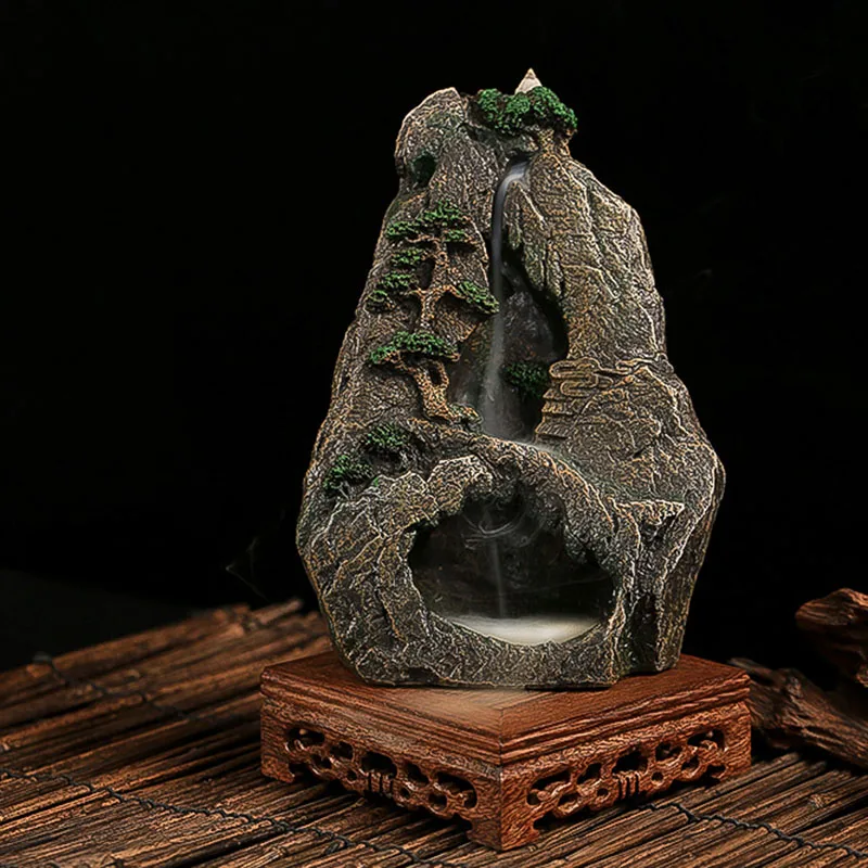 

Smoke Waterfall Incense Burner Backflow Creative Fragrance Incense Burner Portable Mobile Porte Encens Office Decoration HY50IB