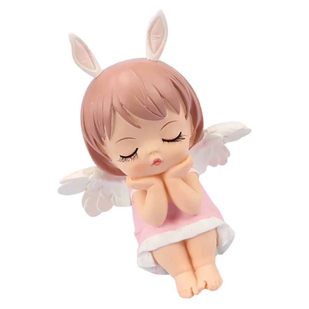 

Cake Angel Birthday Figurine Topper Statue Decoration Decor Decorations Ornament Figurines Girl Sculpture Desktop Baby Toppers