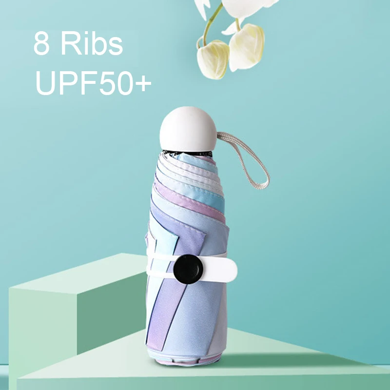 

8 Ribs Mini Capsule Umbrella Sun Umbrella Women Anti-UV Sunshade Umbrella Pocket Sunscreen Light Gradient Umbrella Paraguas