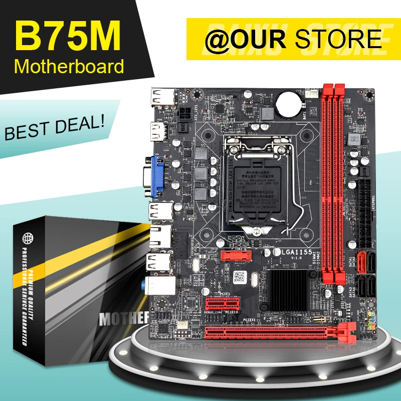 

High Performance Computer Motherboard B75 Motherboard LGA 1155 DDR3 RAM for Intel I3 I5 I7 Xeon CPU Mianboard USB 3.0 SATA III