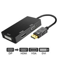 3 in 1 dp to hdmi dvi vga adapter displayport adapter cable 1080p hd converter thunderbolt 3 hub for pc projector laptop hdtv