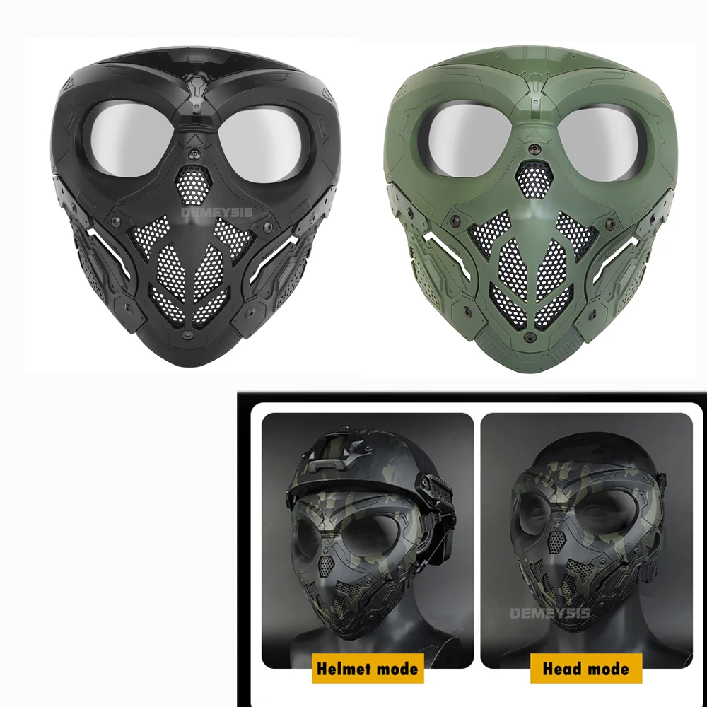 

Tactical Full Face Mask Airsoft Military Skull Mask with Lens Army Hunting Shooting Paintball Mask ( Helmet Wear or Head Wear )