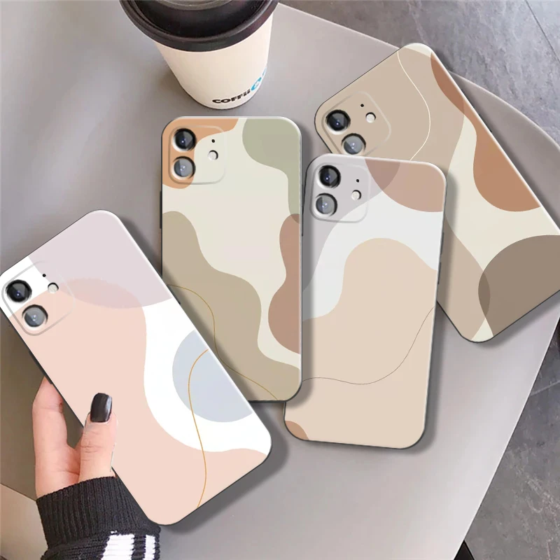 

Art Abstract Geometry Phone Case For iPhone 12 13 11 Pro Max XR XS Mini X 7 8 Plus SE 2020 6S 6 12 Pro 11 Colour Graffiti Cover