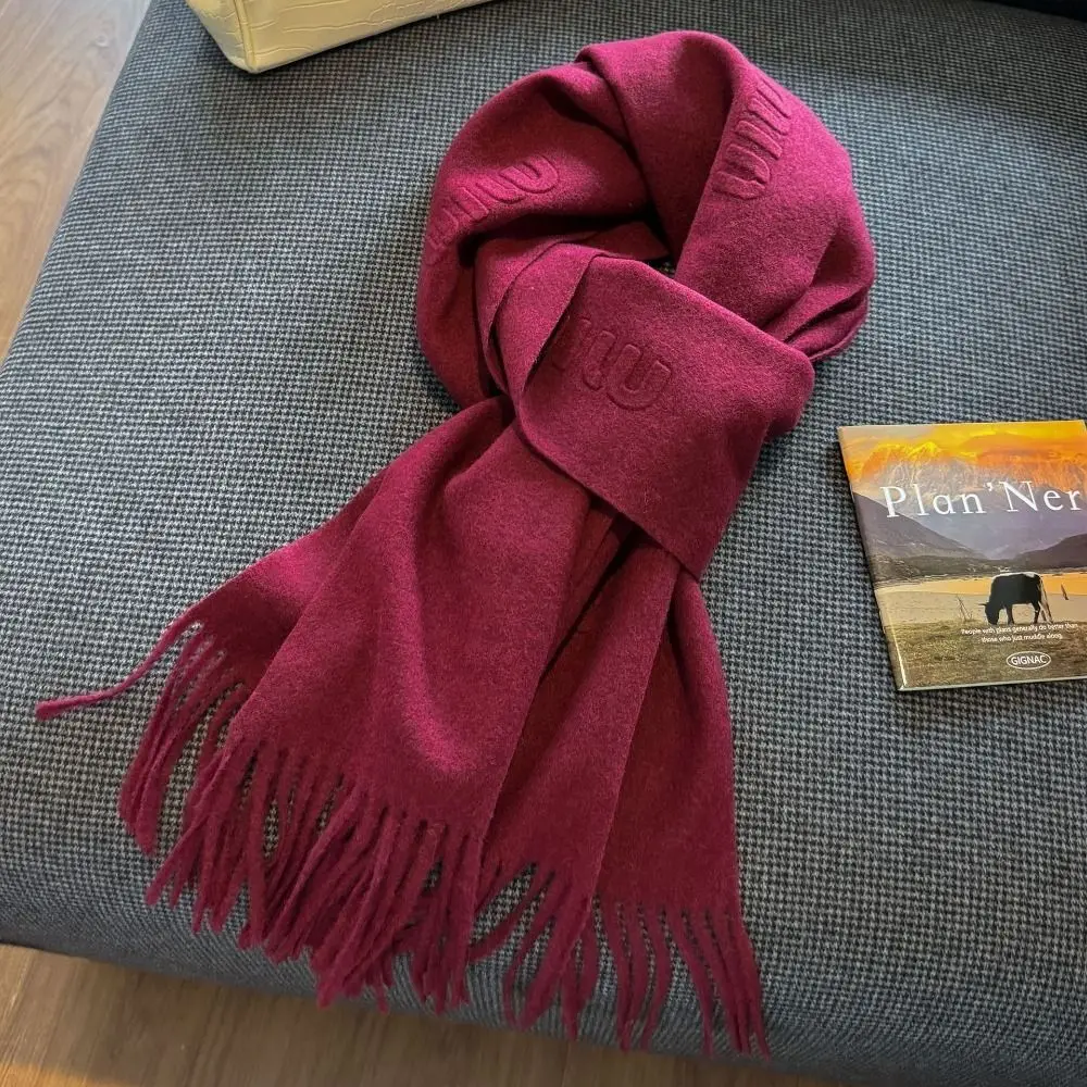 Новый осенне-зимний шерстяной шарф с буквенным узором утолщенные кашемировые