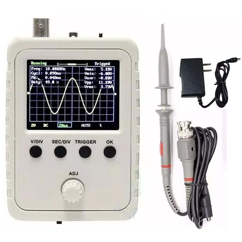 2.4 Inch TFT Digital Oscilloscope Kit DS0150 (Assembled Finished Machine) With Power Supply BNC-Clip Cable Probe Upgraded DSO138