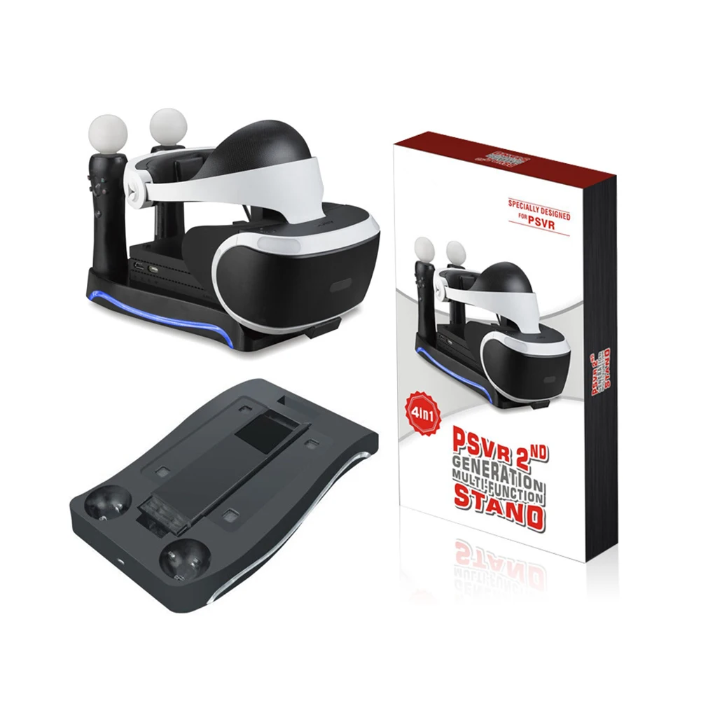 Зарядная Станция 4 в 1 для PS4 VR светодиодная Подставка зарядки Sony Playstation Move PS PSVR