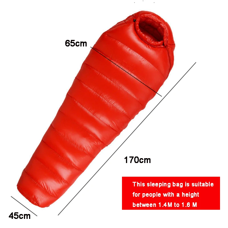

Спальный мешок для кемпинга, 170*65*45 см, спальные мешки для взрослых, наполненный утиным пухом, спальный мешок для пешего туризма, кемпинга